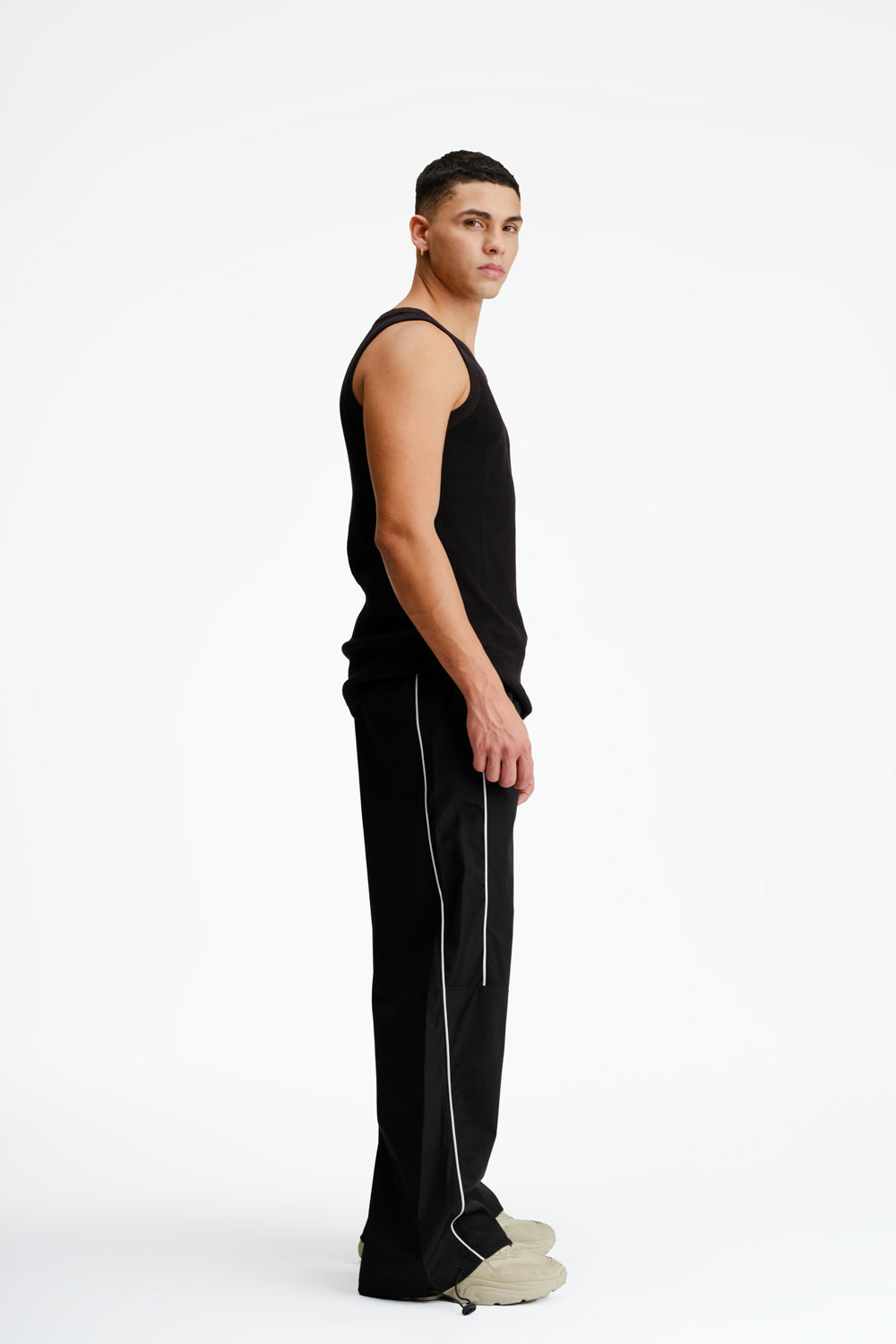 Black Sporty Deconstructed Loose Pants - BonkersCorner