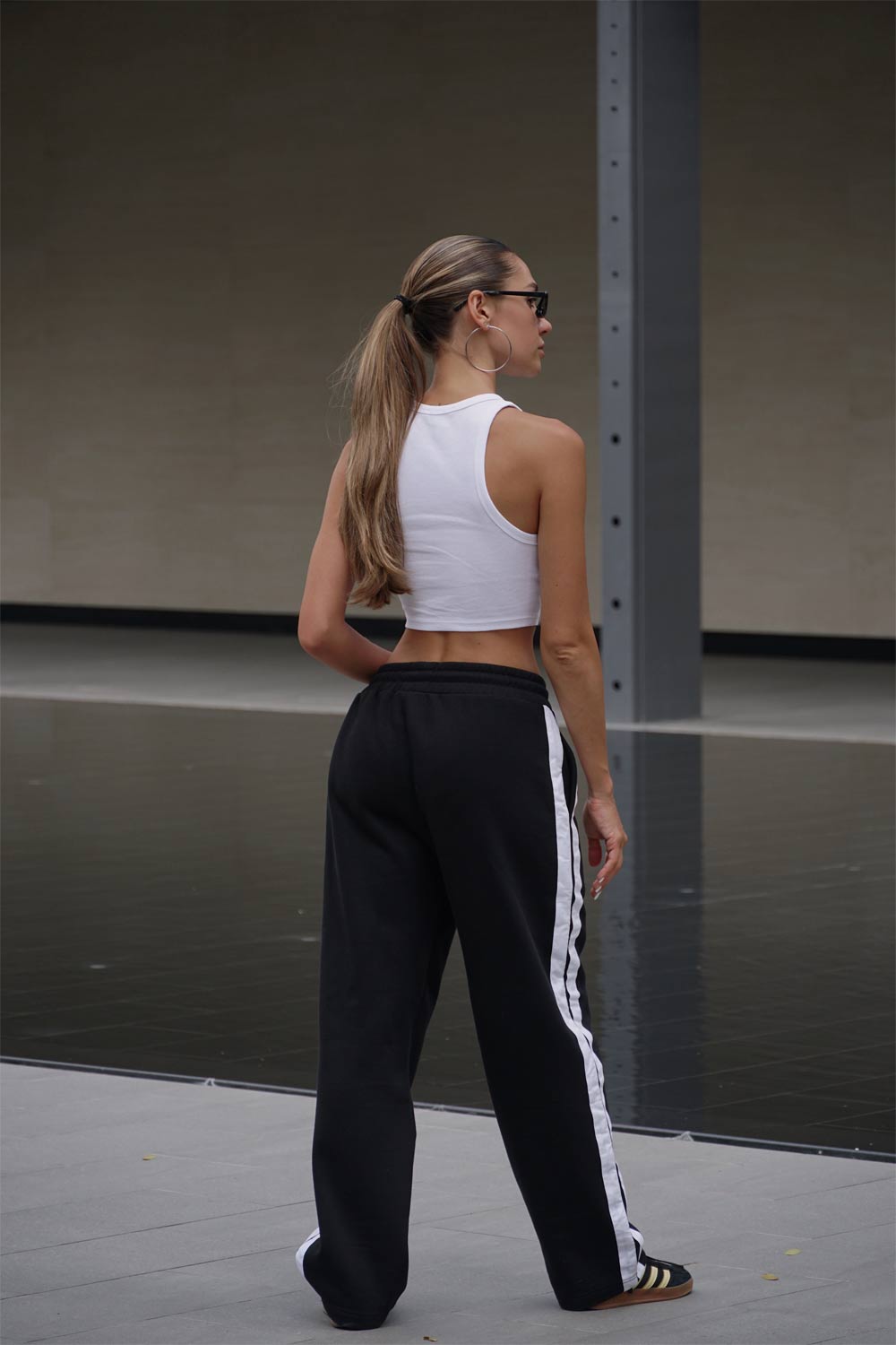 Black Sporty Straight Fit Pants - BonkersCorner