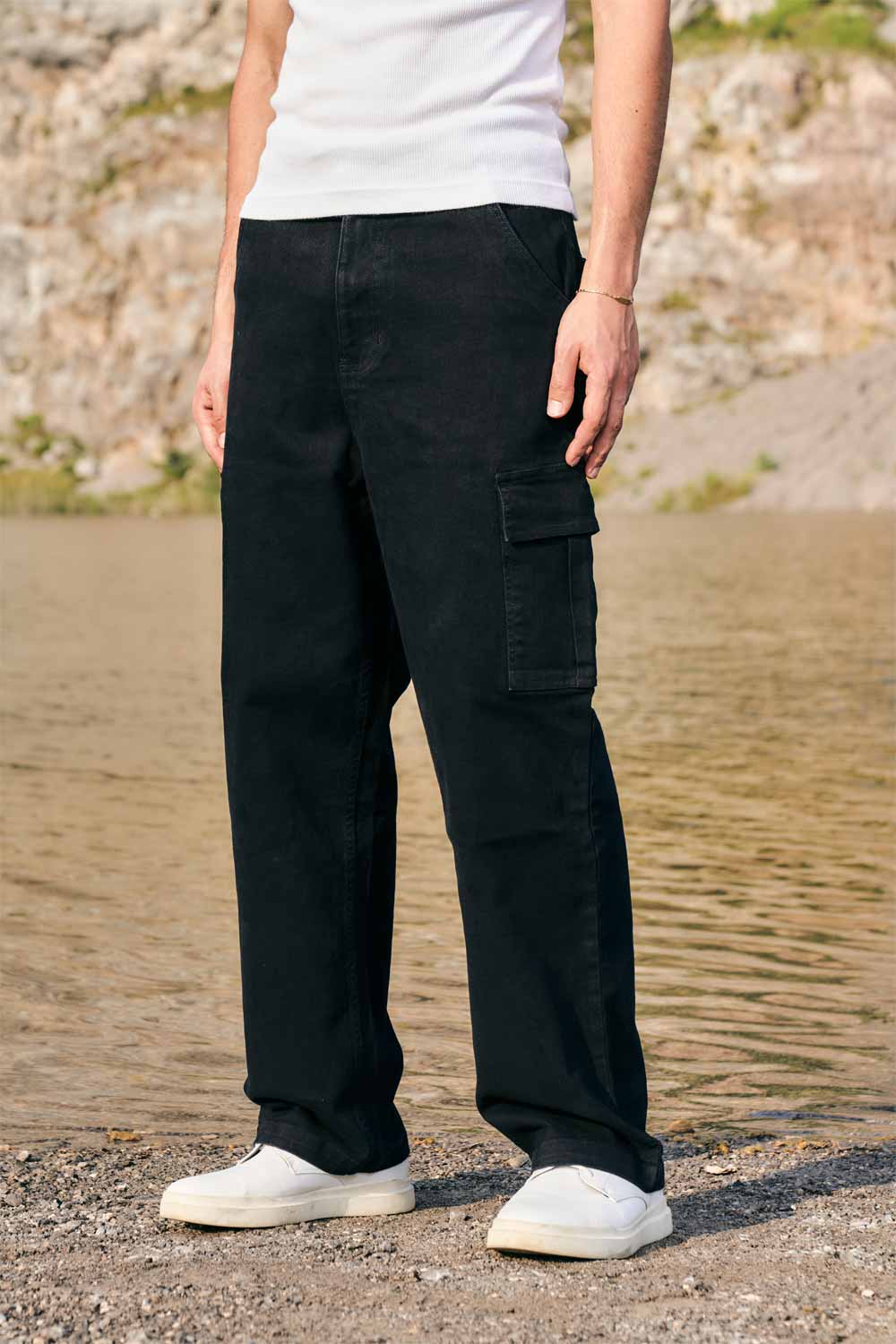 Black Utility Denim with Pockets - BonkersCorner
