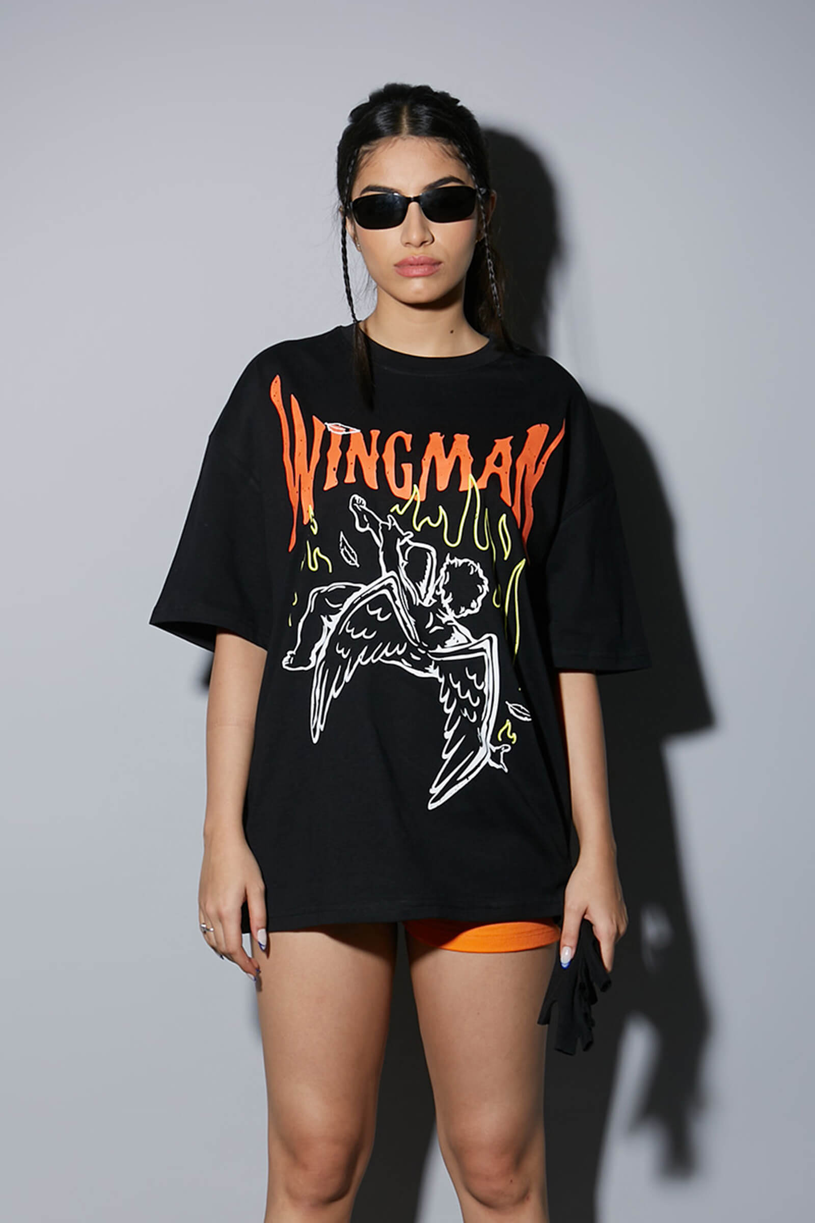 Black Wingman Oversized T-Shirt - BonkersCorner