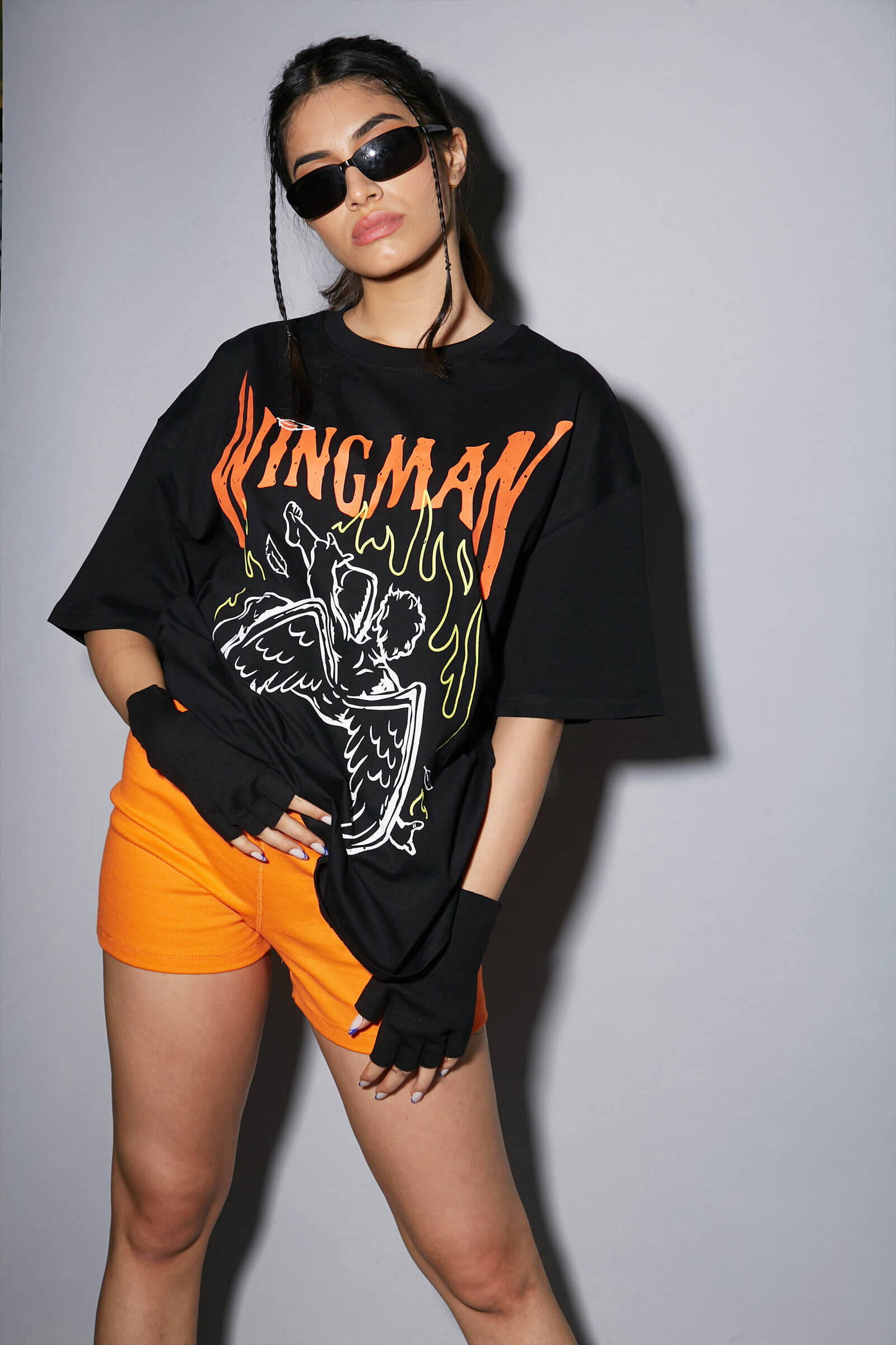 Black Wingman Oversized T-Shirt - BonkersCorner