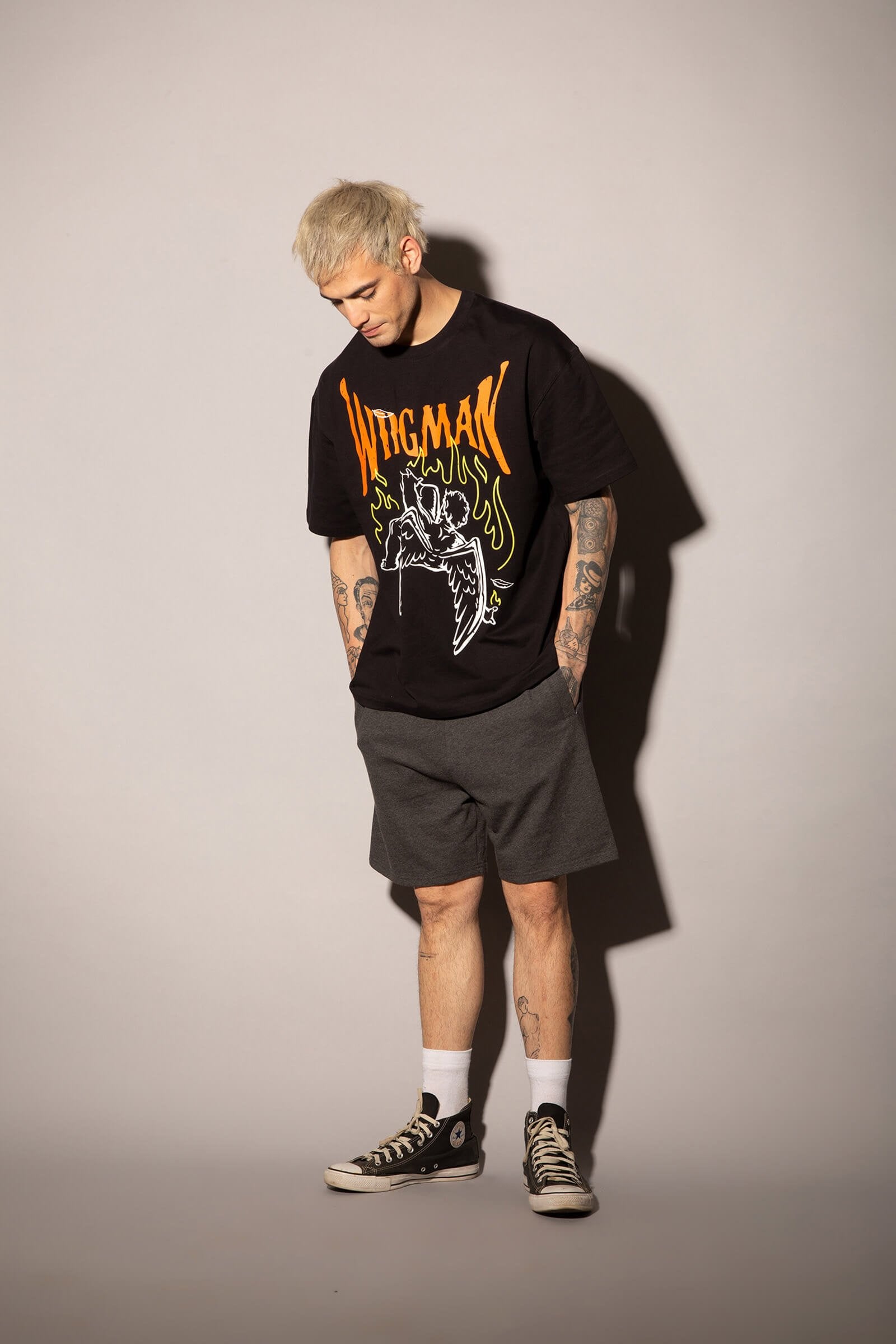 Black Wingman Oversized T-Shirt - BonkersCorner