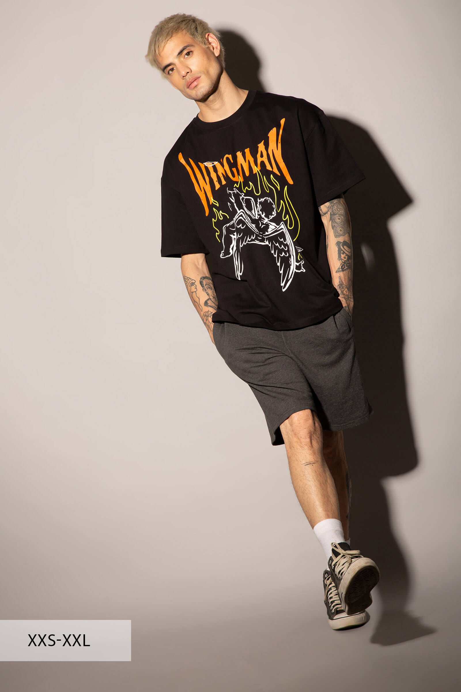 Black Wingman Oversized T-Shirt - BonkersCorner