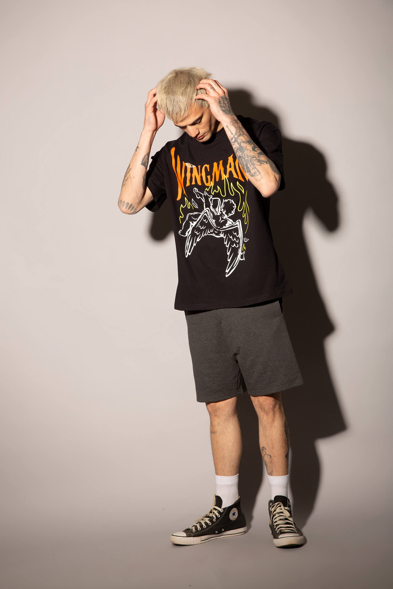 Black Wingman Oversized T-Shirt - BonkersCorner