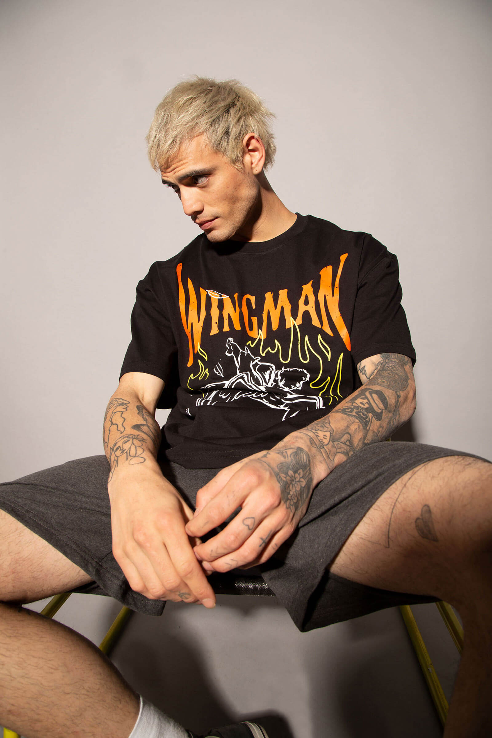 Black Wingman Oversized T-Shirt - BonkersCorner