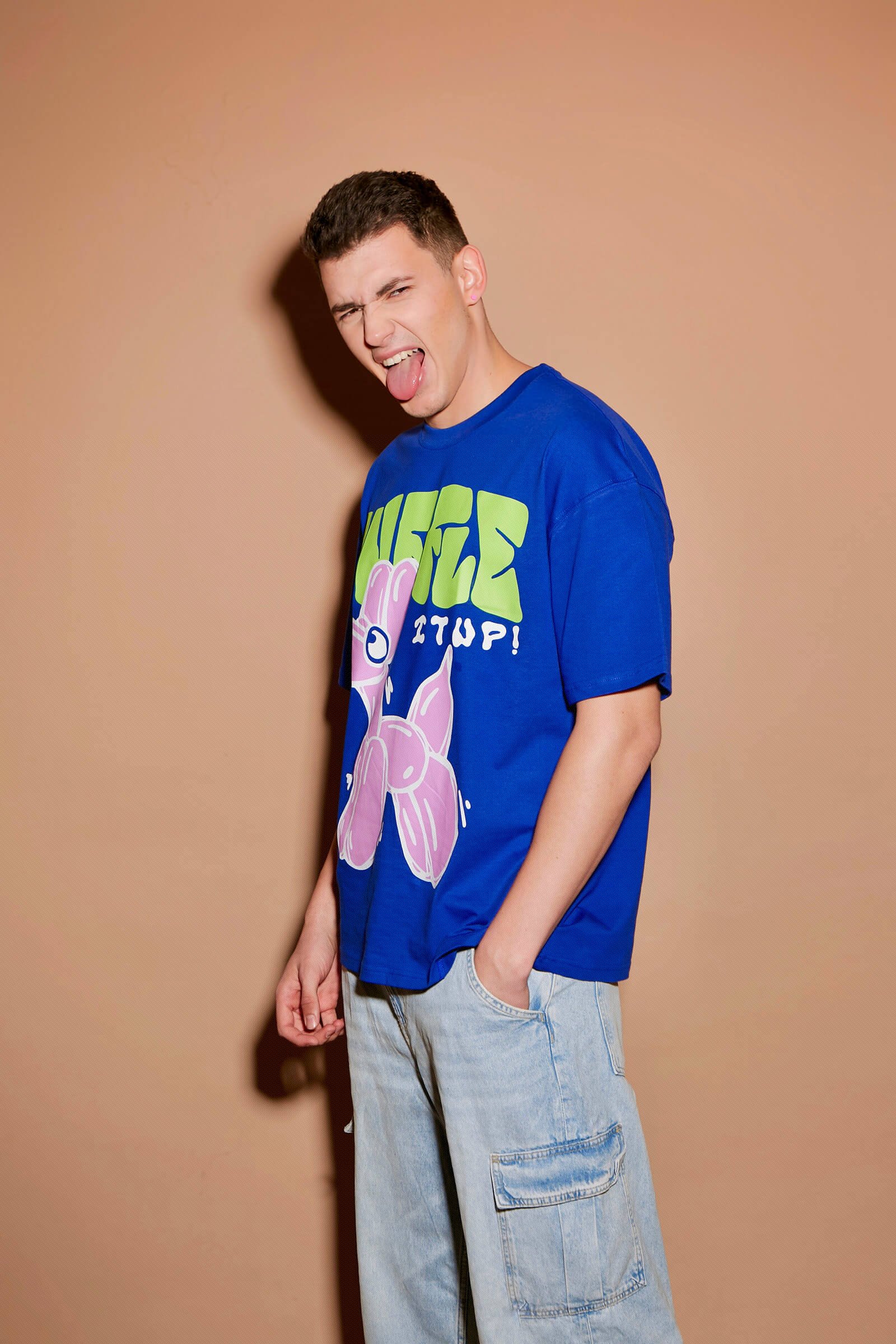 Blue Ruffle It Up Oversized T-shirt - BonkersCorner