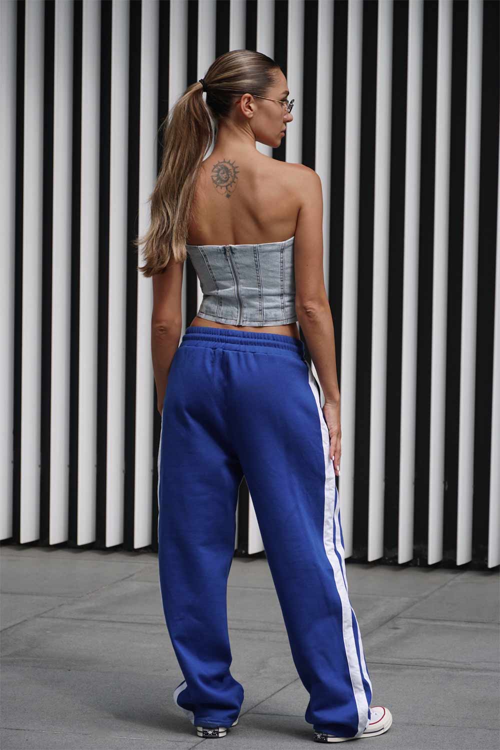 Blue Sporty Straight Fit Pants - BonkersCorner
