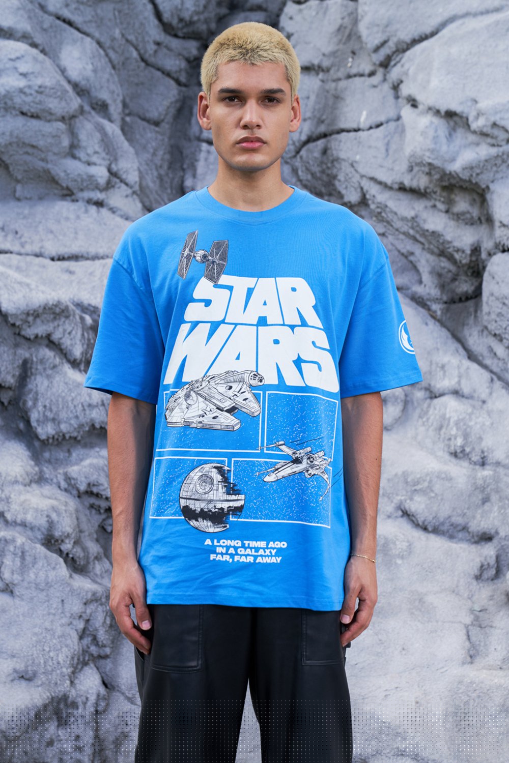 Blue Star Wars Oversized T-shirt - BonkersCorner