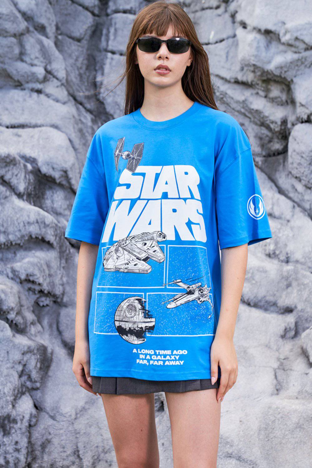 Blue Star Wars Oversized T-shirt - BonkersCorner