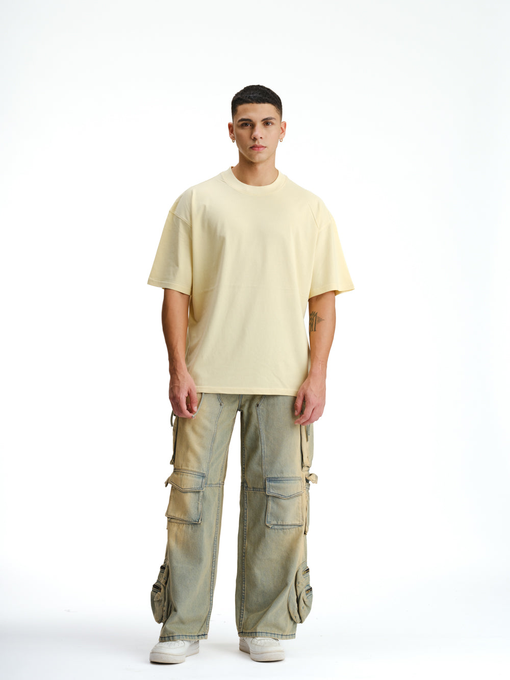 Solid Pastel Yellow Soft Jersey Oversized T-shirt - BonkersCorner