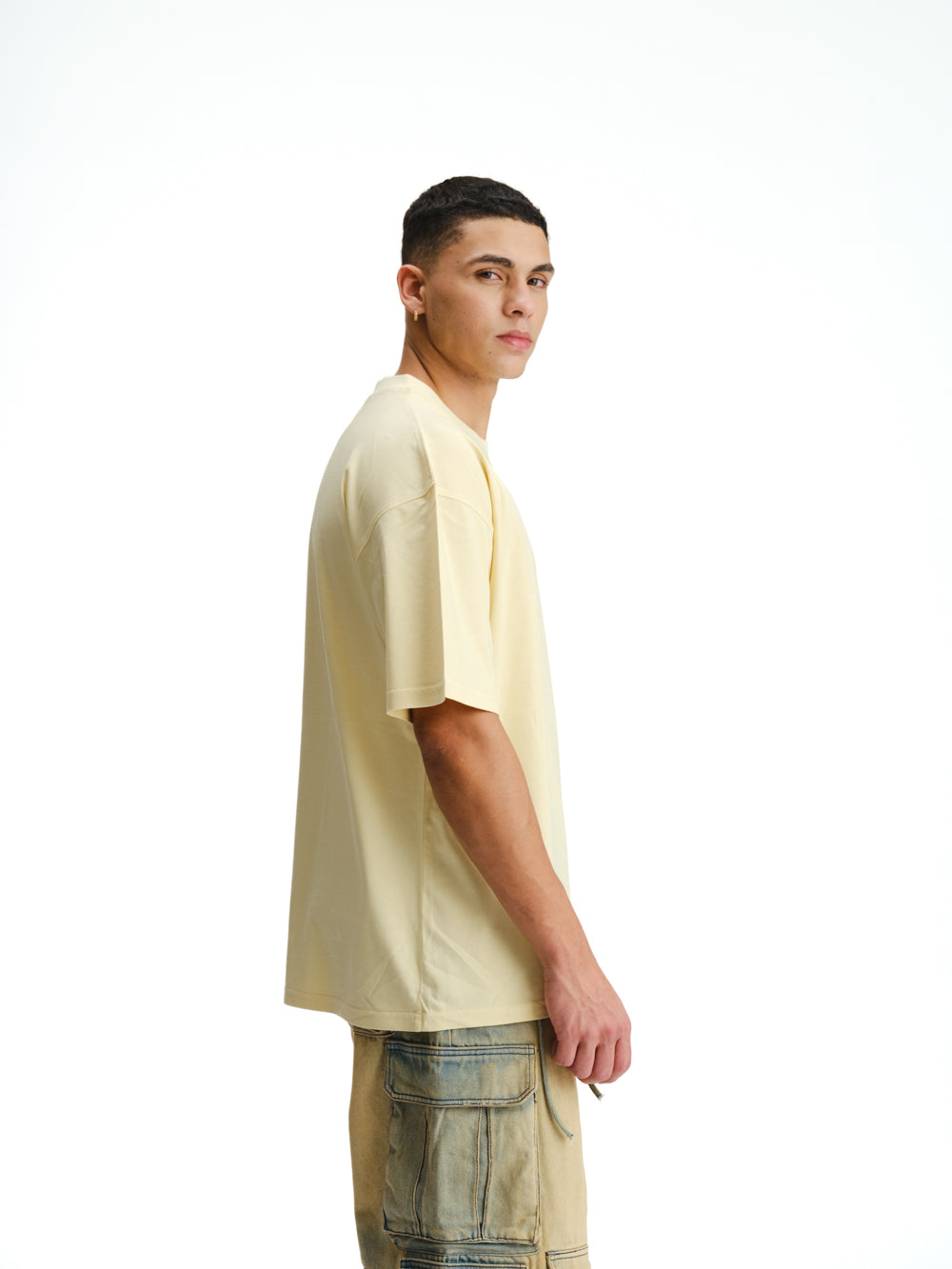 Solid Pastel Yellow Soft Jersey Oversized T-shirt - BonkersCorner