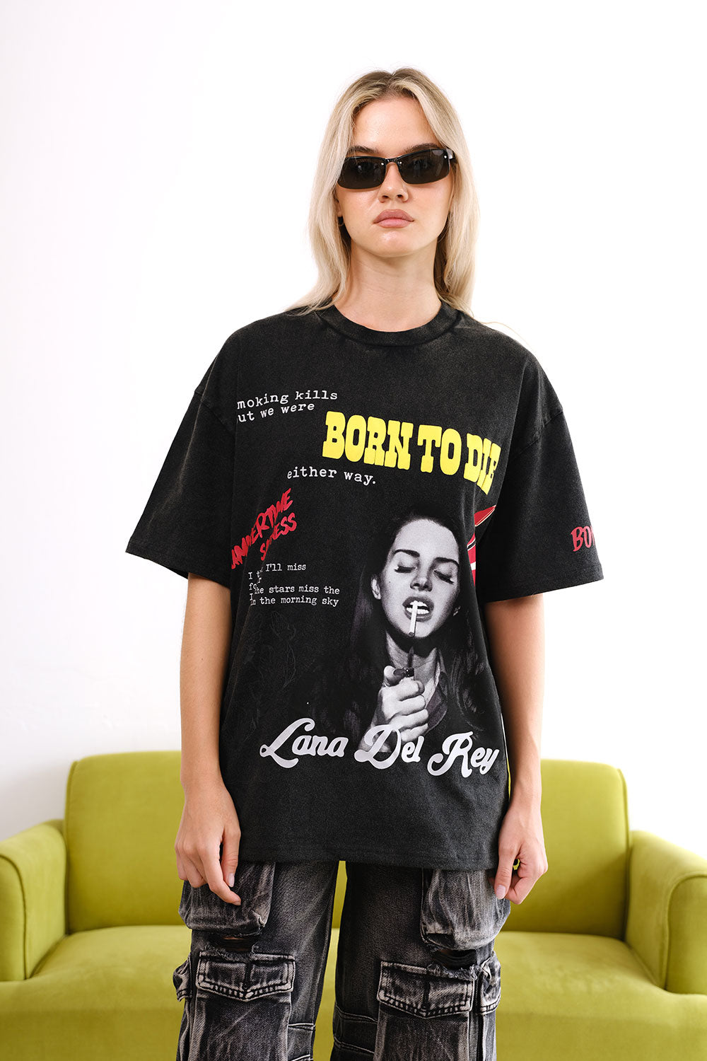 Born To Die Faded Oversized T-shirt - BonkersCorner