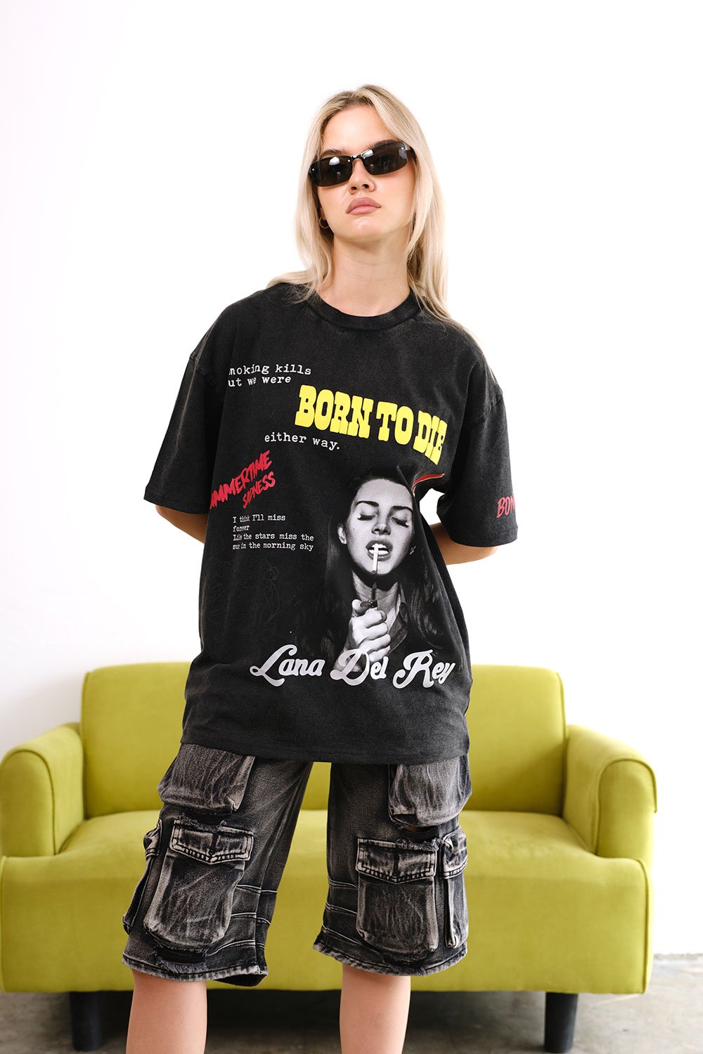 Born To Die Faded Oversized T-shirt - BonkersCorner
