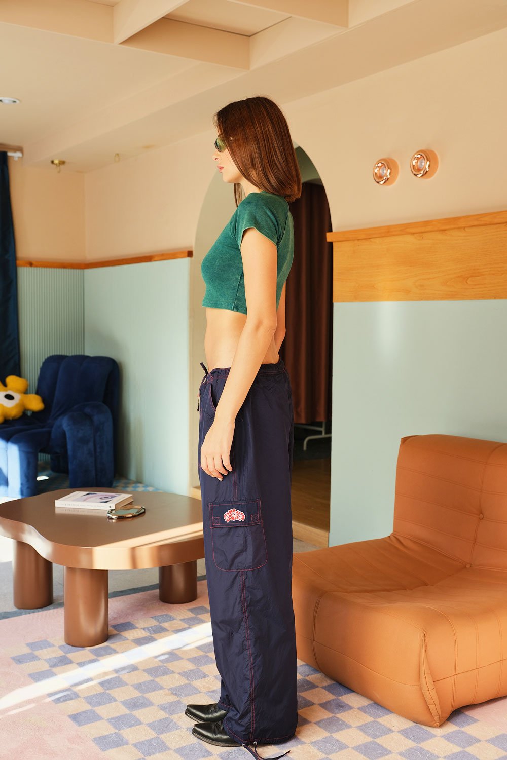 Bottle Green Faded Crop Top - BonkersCorner