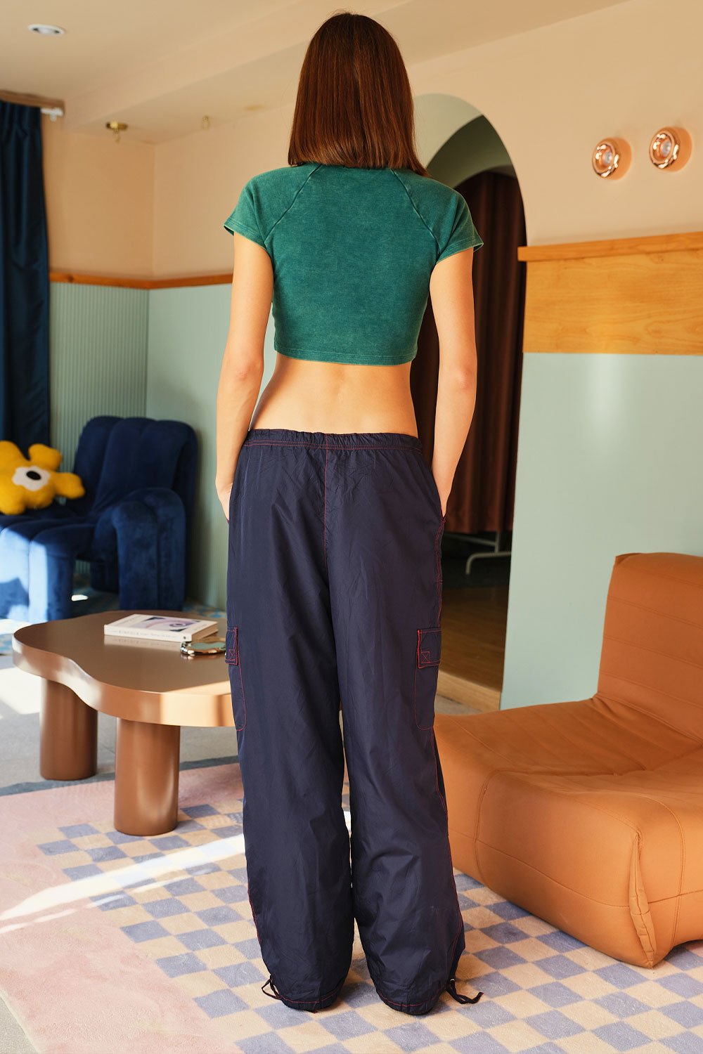 Bottle Green Faded Crop Top - BonkersCorner