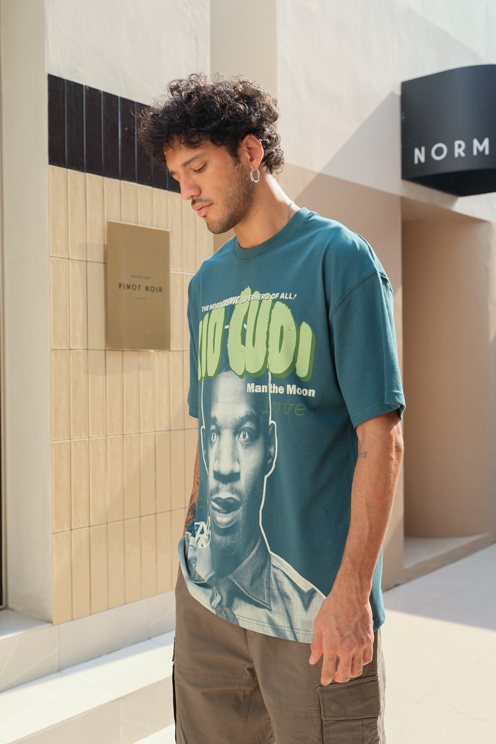 Bottle Green Kid Cudi Oversized T-shirt - BonkersCorner