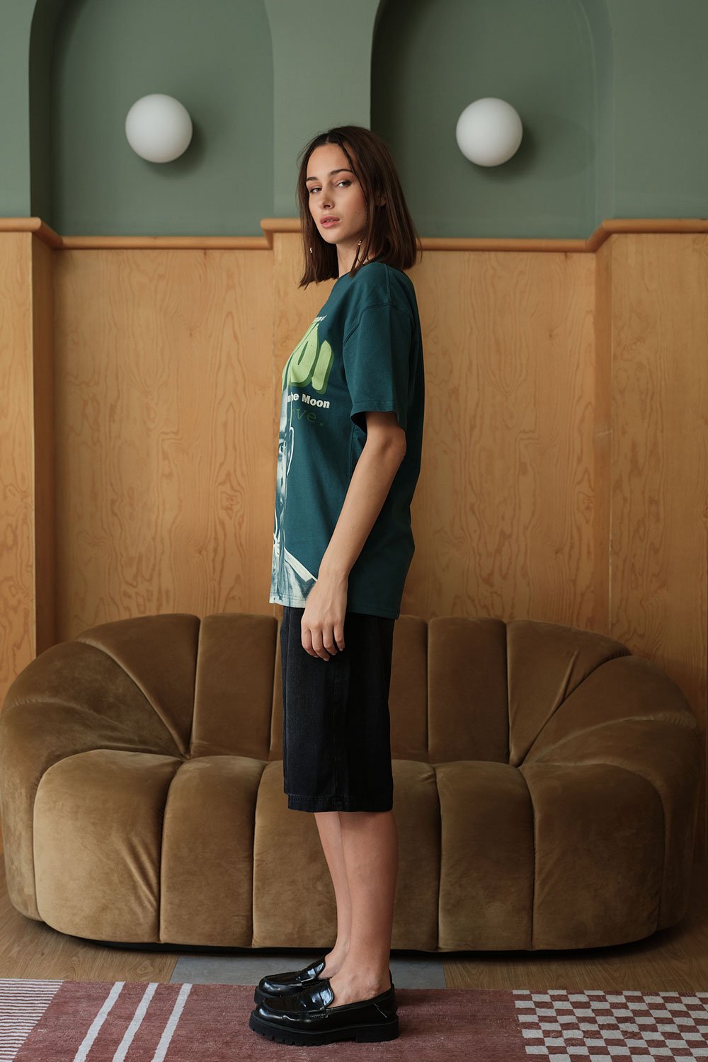 Bottle Green Kid Cudi Oversized T-shirt - BonkersCorner