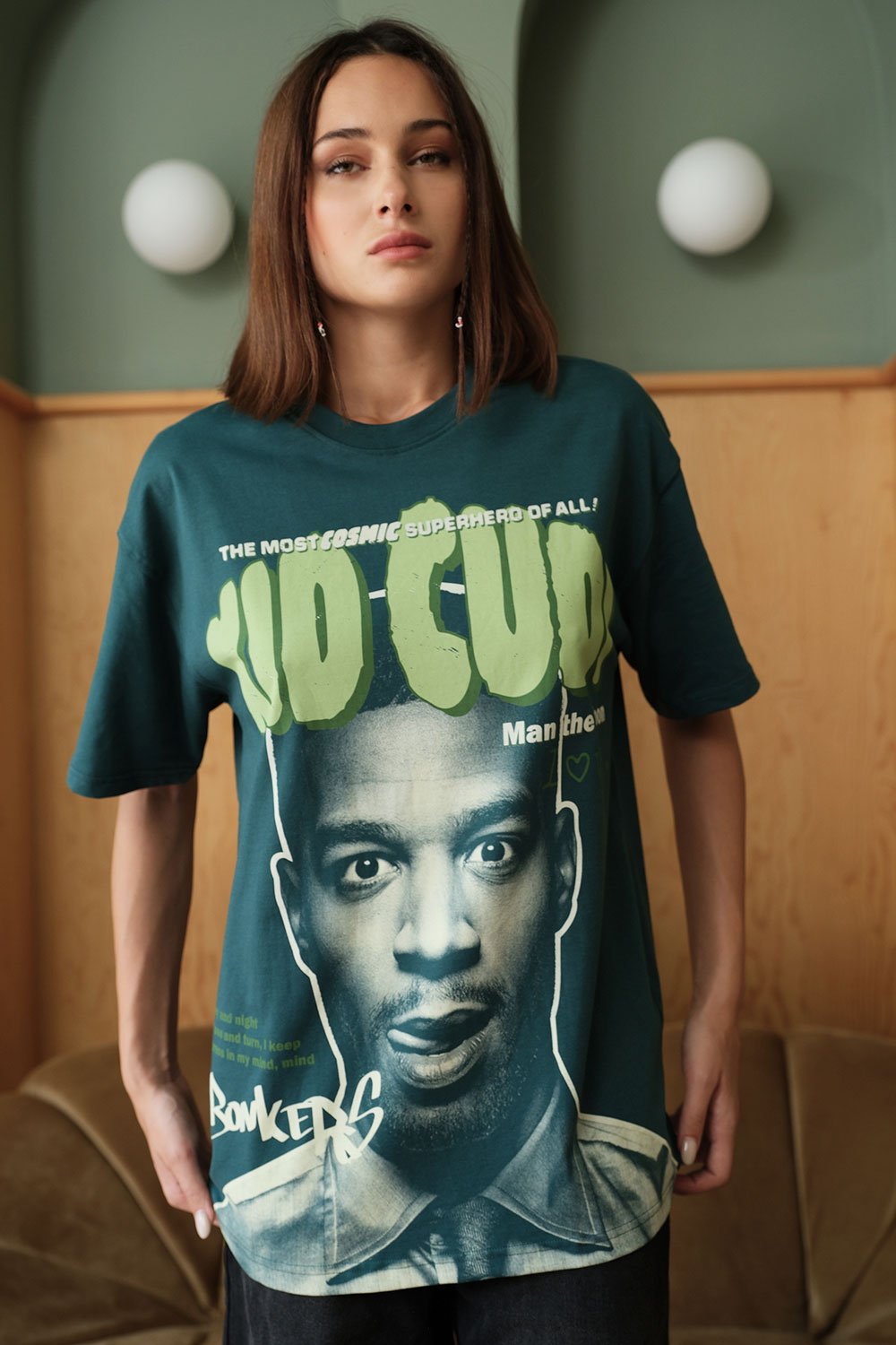 Bottle Green Kid Cudi Oversized T-shirt - BonkersCorner