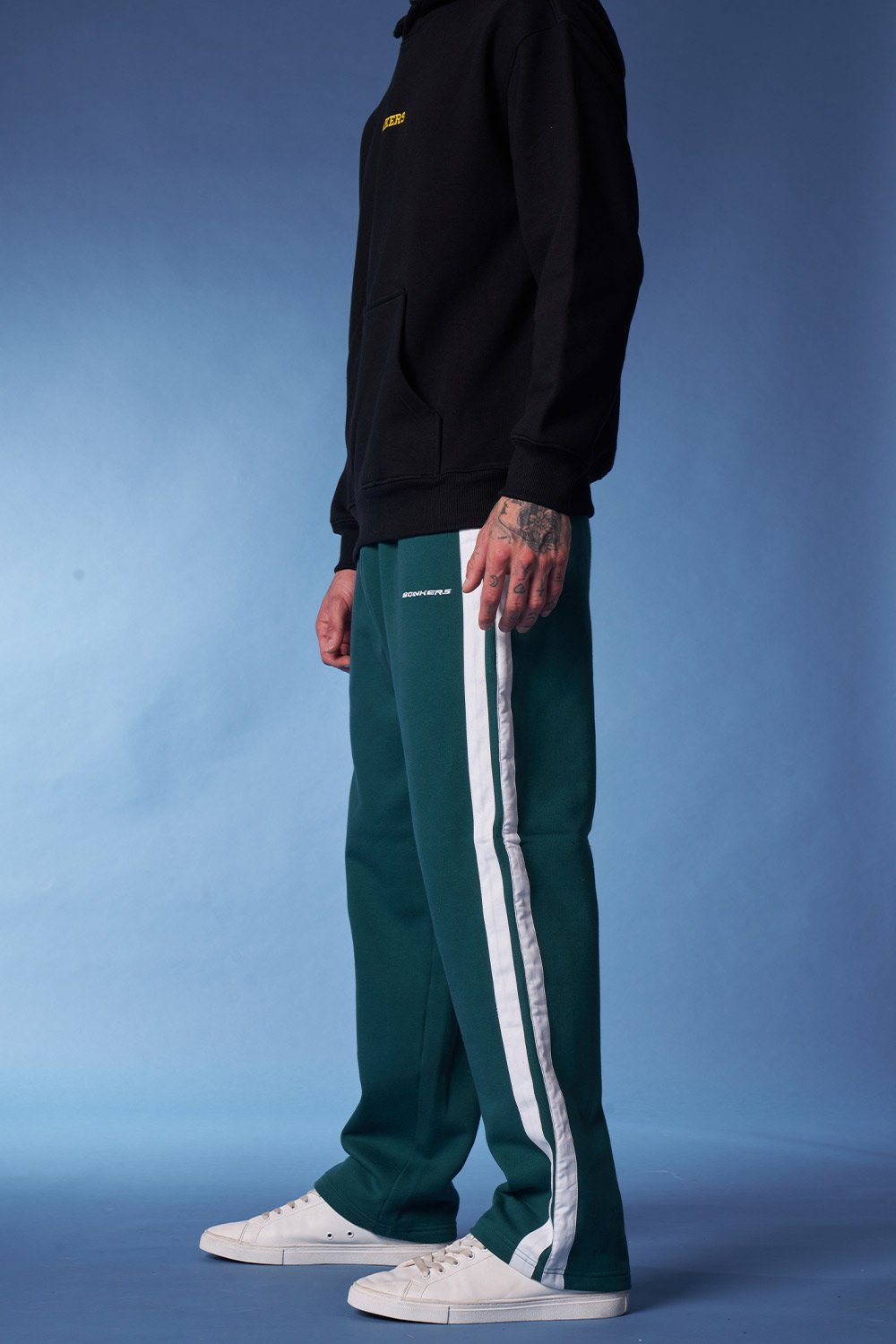 Bottle Green Sporty Straight Fit Pants - BonkersCorner