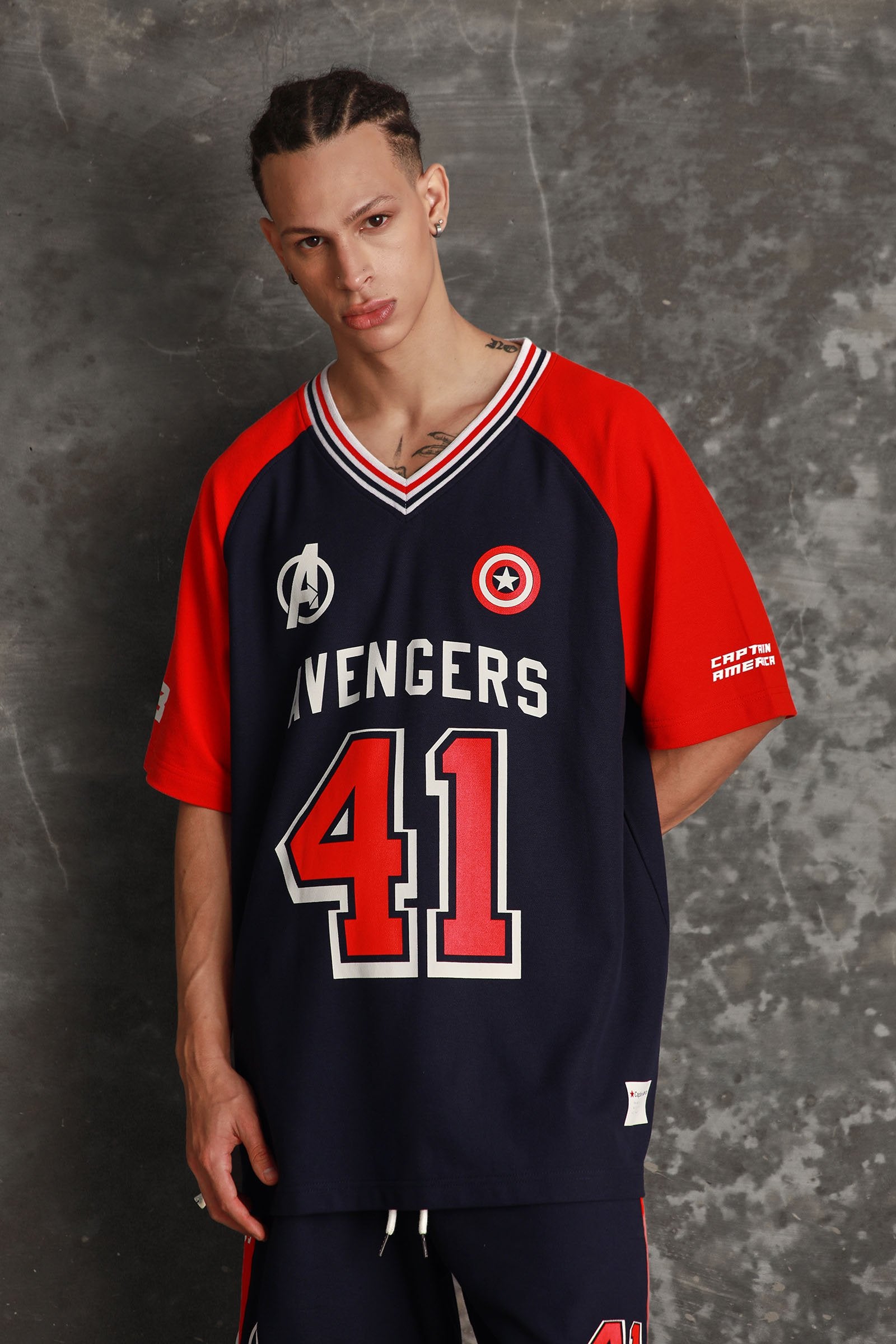 Captain America Jersey Oversized T-shirt - BonkersCorner