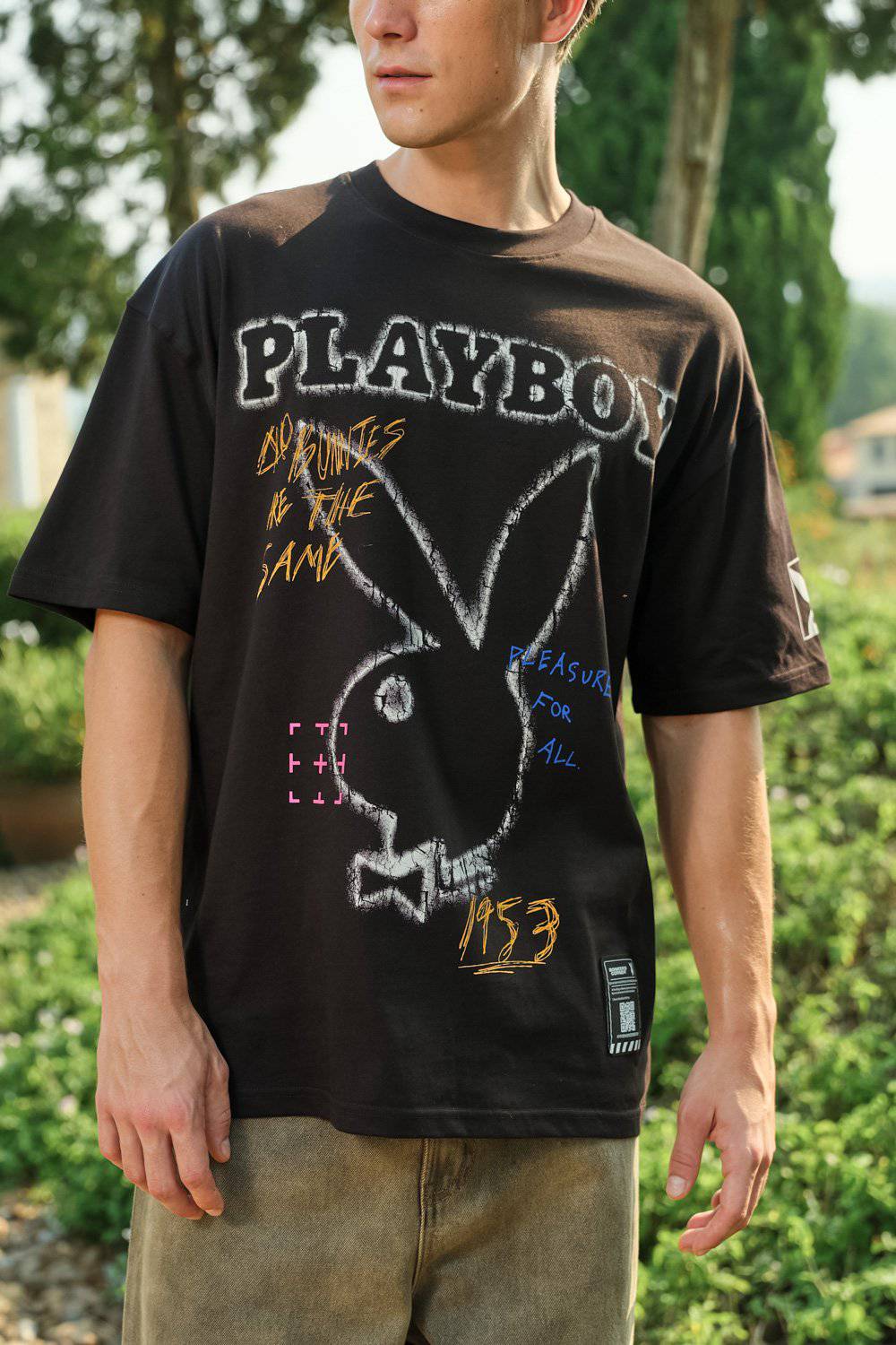 Chalkboard Bunny  Oversized T-shirt - BonkersCorner