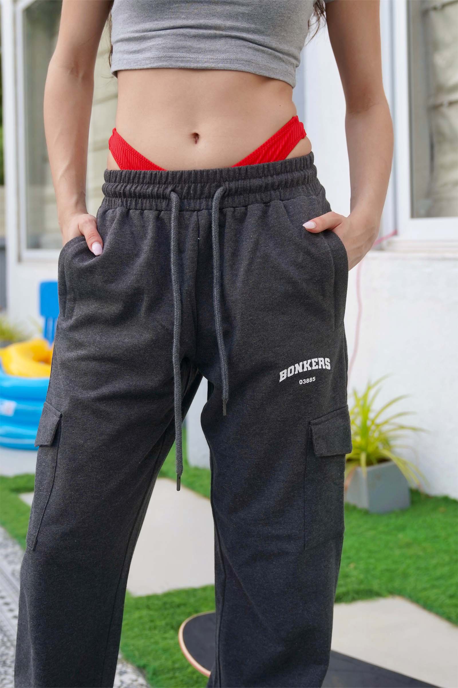 Charcoal Melange Cargo Pants - BonkersCorner