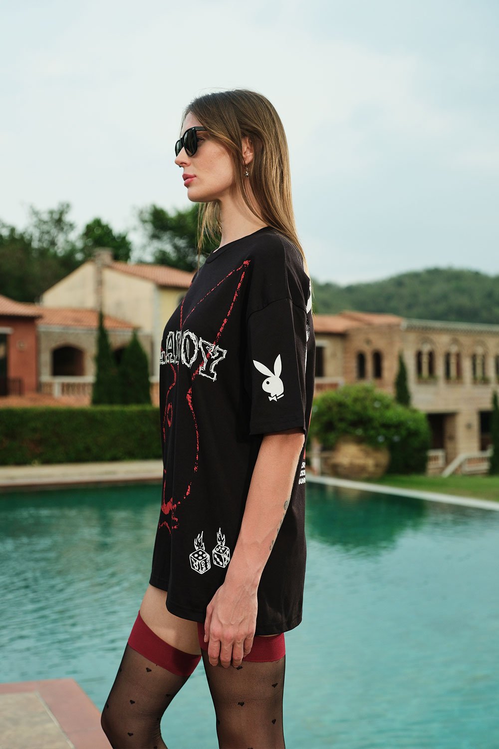 Cherry Playboy Oversized T-shirt - BonkersCorner