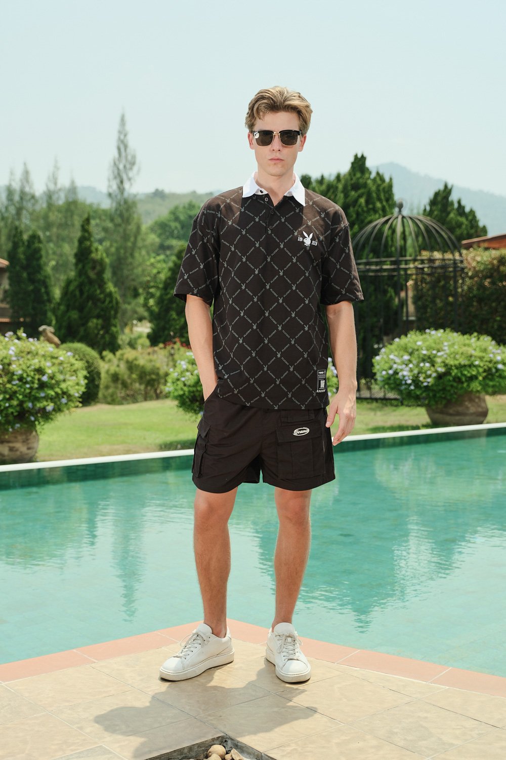 Chessboard Playboy Oversized Polo - BonkersCorner