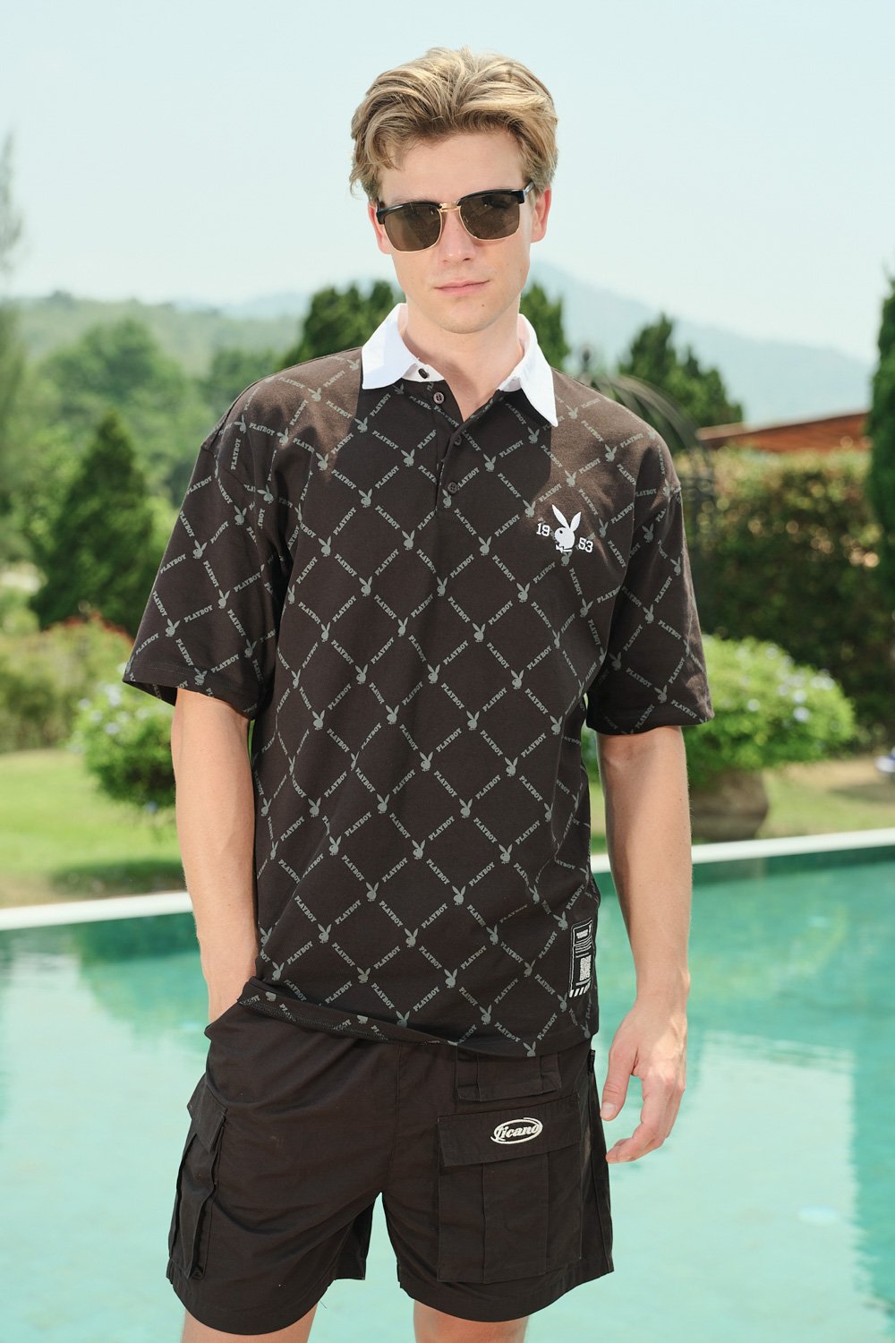 Chessboard Playboy Oversized Polo - BonkersCorner