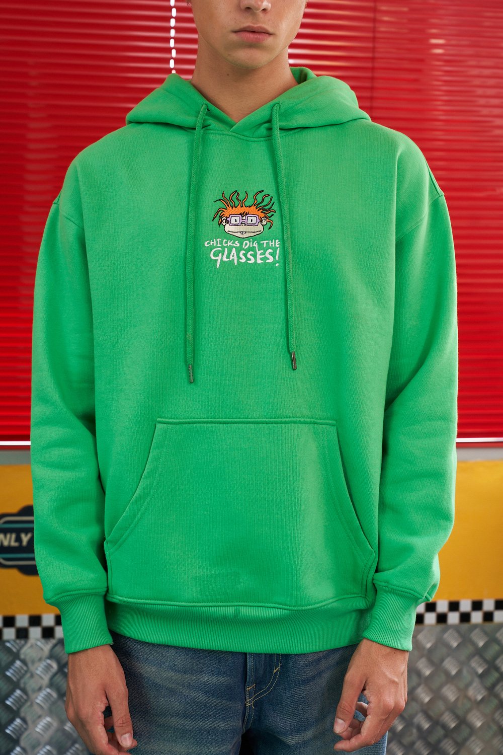 Chicks Dig The Glasses Green Hoodie - BonkersCorner