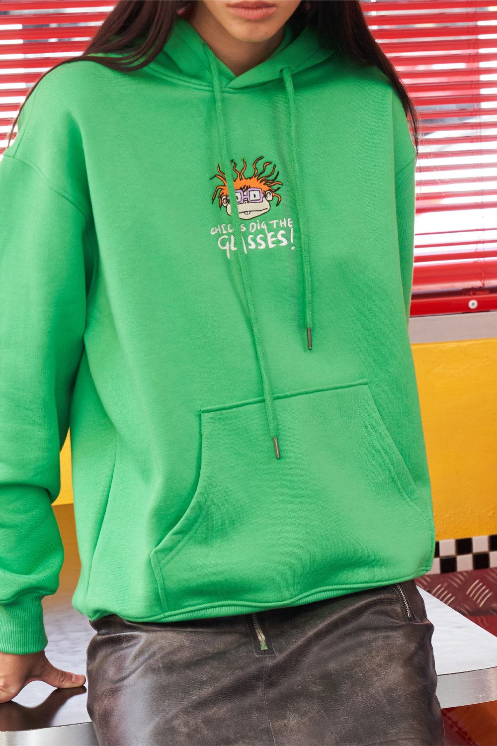 Chicks Dig The Glasses Green Hoodie - BonkersCorner