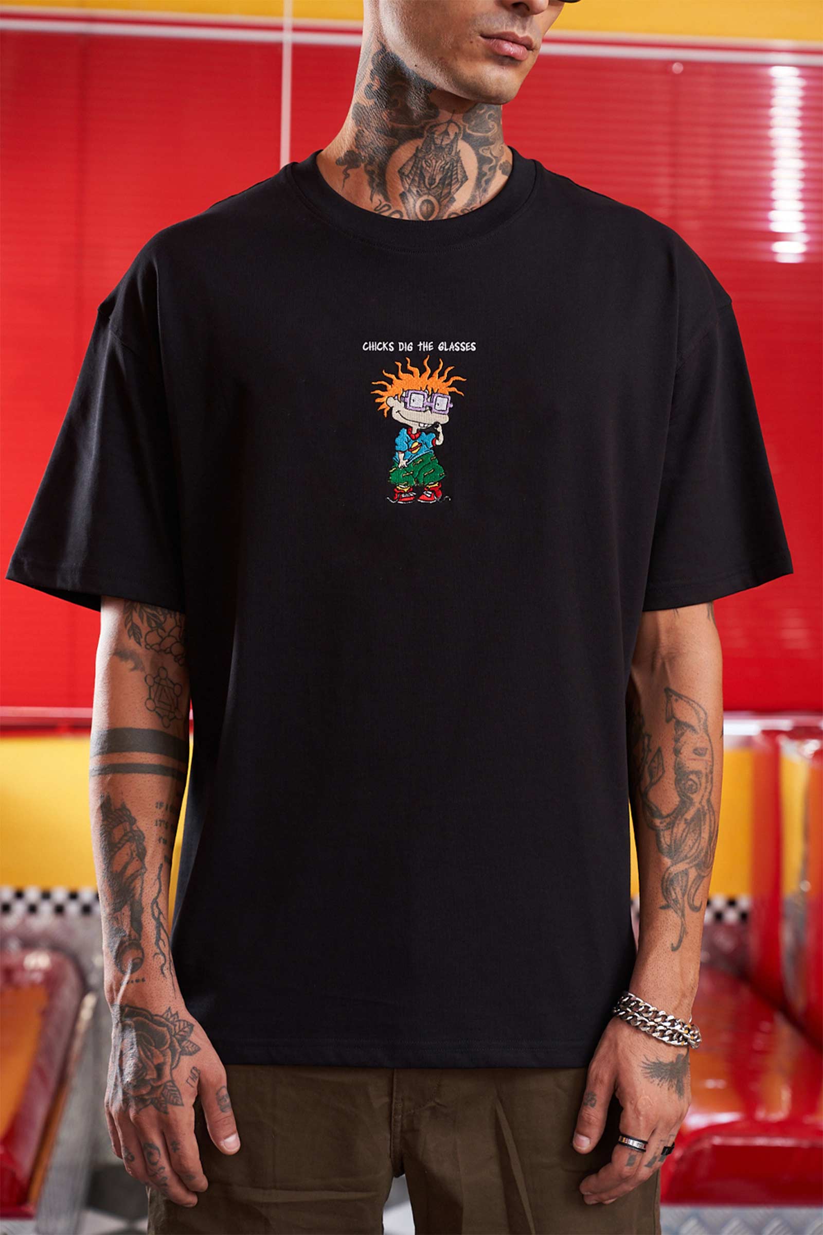 Chuckie Embroidery Oversized T-shirt - BonkersCorner