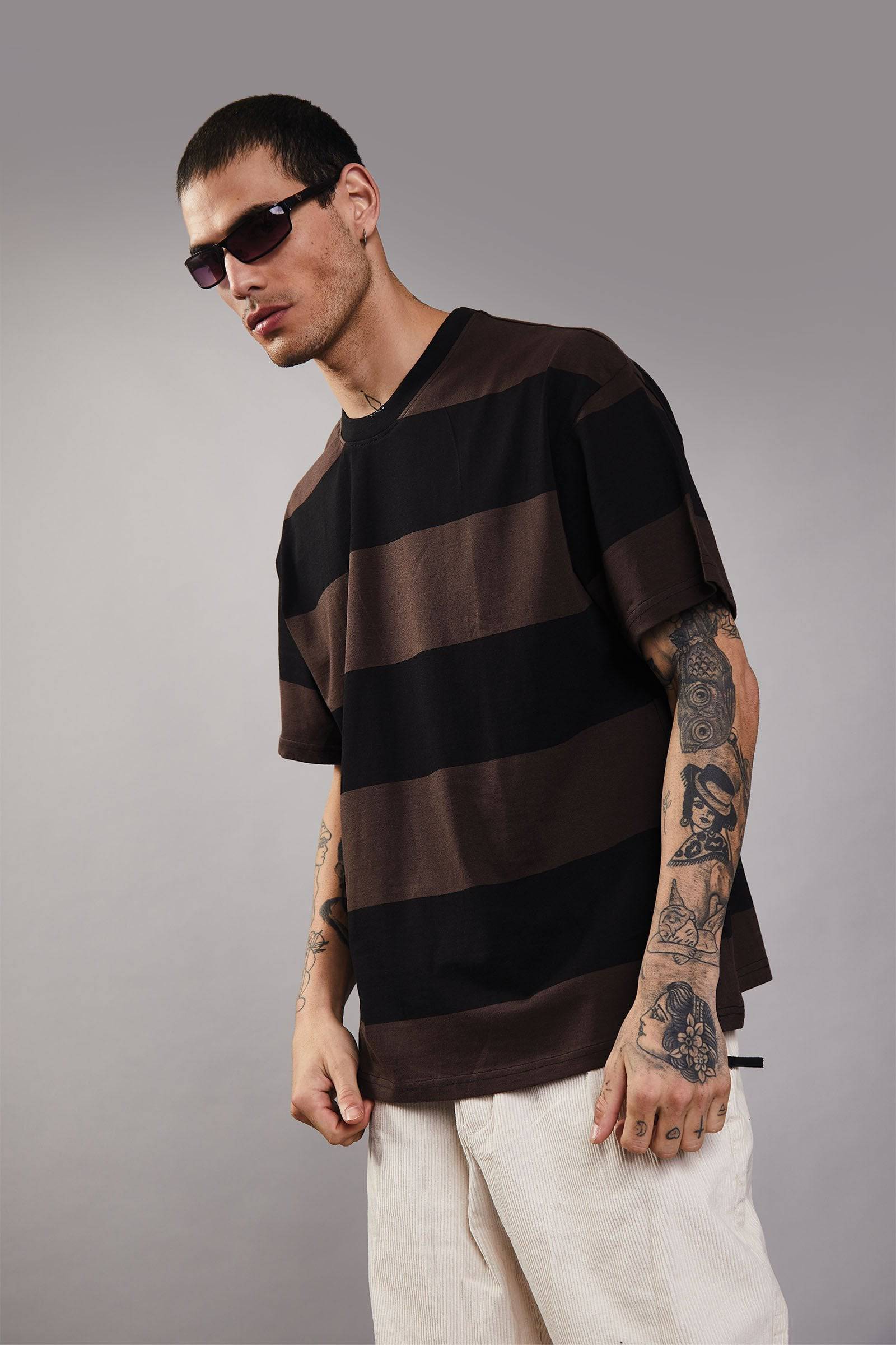 Coco Stripes Heavyweight Oversized T-shirt - BonkersCorner