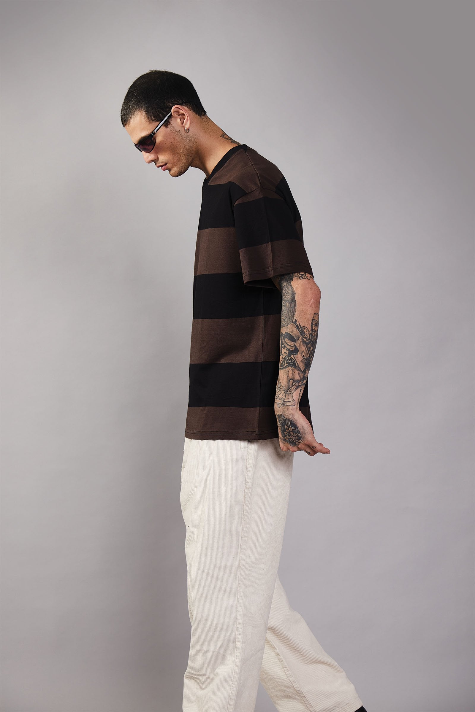 Coco Stripes Heavyweight Oversized T-shirt - BonkersCorner