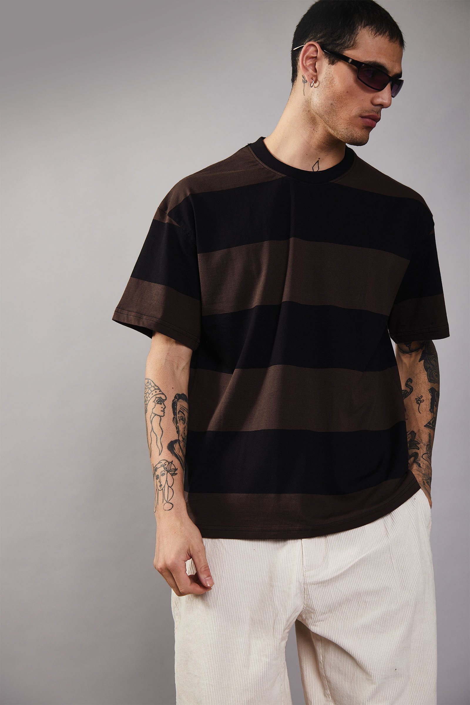Coco Stripes Heavyweight Oversized T-shirt - BonkersCorner