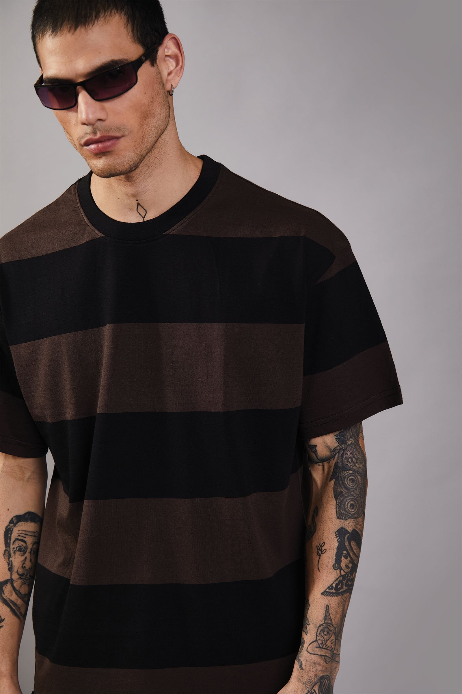 Coco Stripes Heavyweight Oversized T-shirt - BonkersCorner