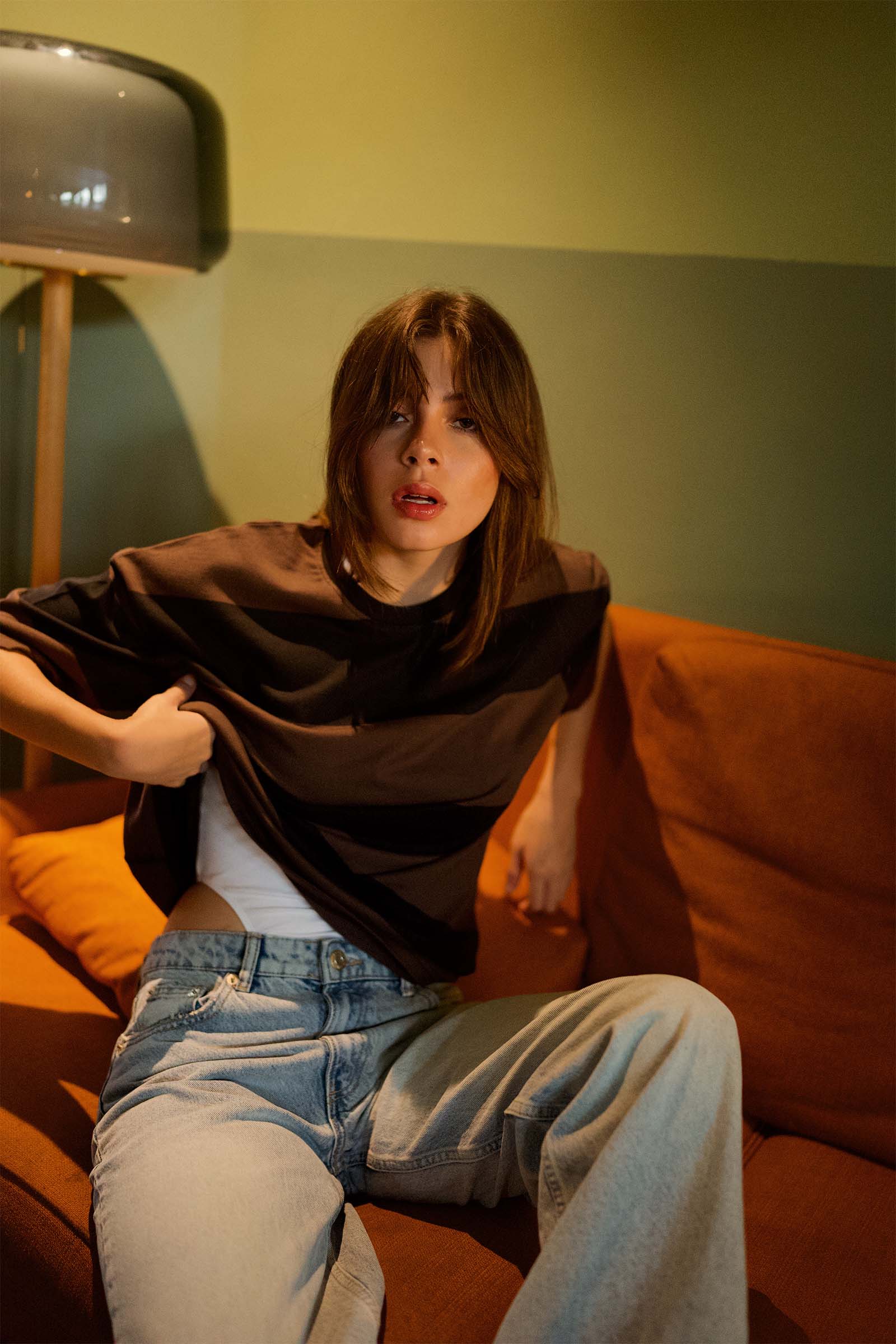 Coco Stripes Heavyweight Oversized T-shirt - BonkersCorner