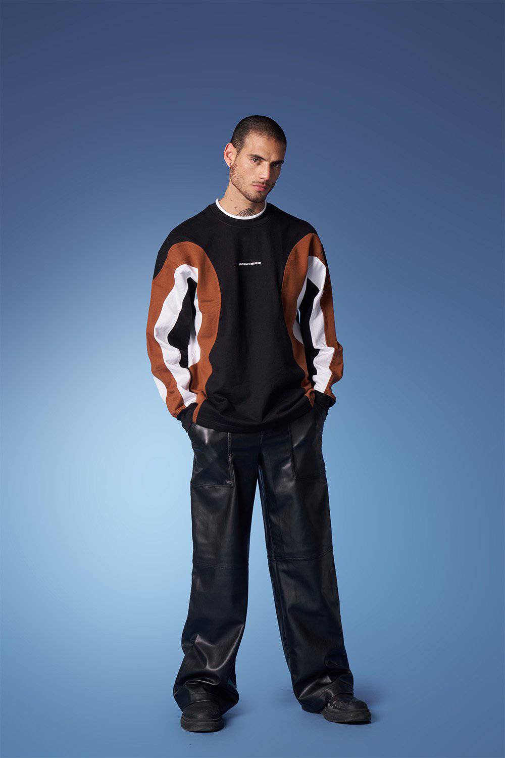 Colourblock Cut & Sew Crewneck - Sweatshirt - BonkersCorner