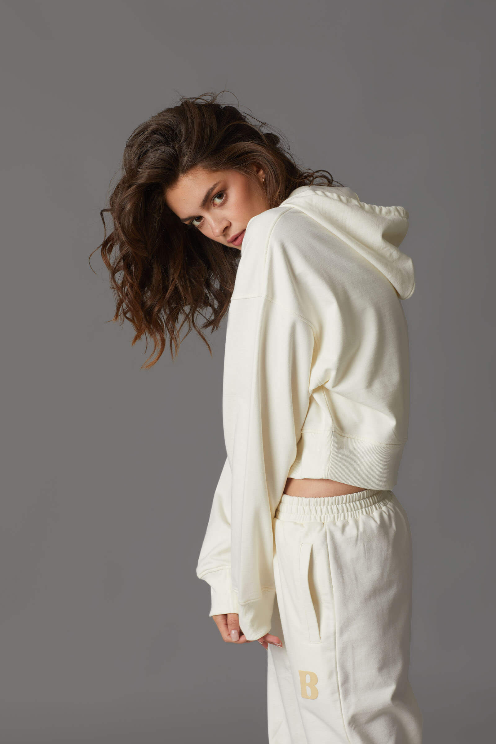 Cream Crop Hoodie - BonkersCorner