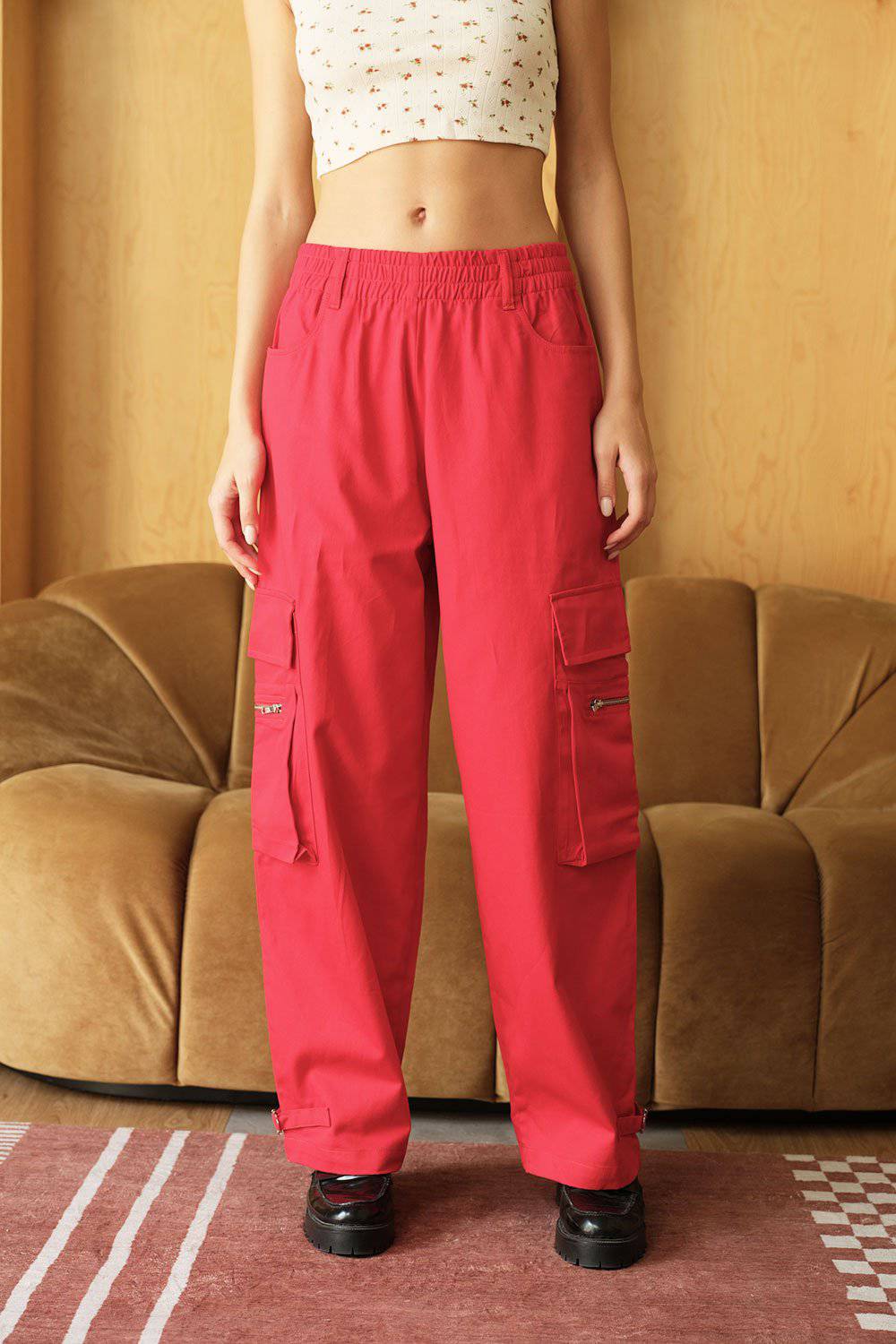 Crimson Cargo Pants - BonkersCorner