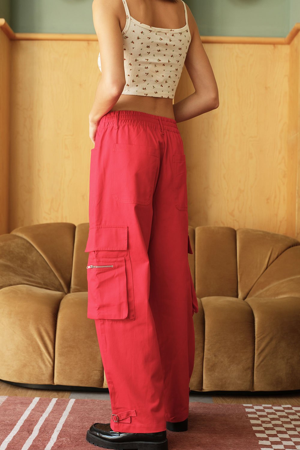 Crimson Cargo Pants - BonkersCorner