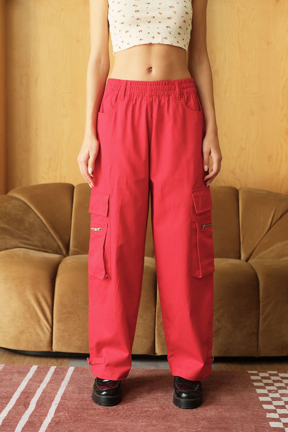Crimson Cargo Pants - BonkersCorner