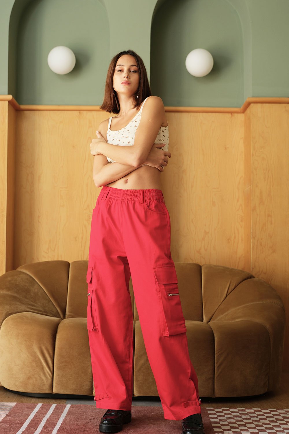 Crimson Cargo Pants - BonkersCorner