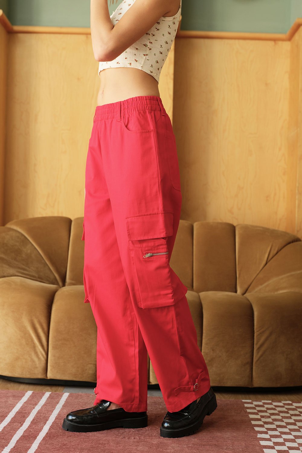 Crimson Cargo Pants - BonkersCorner