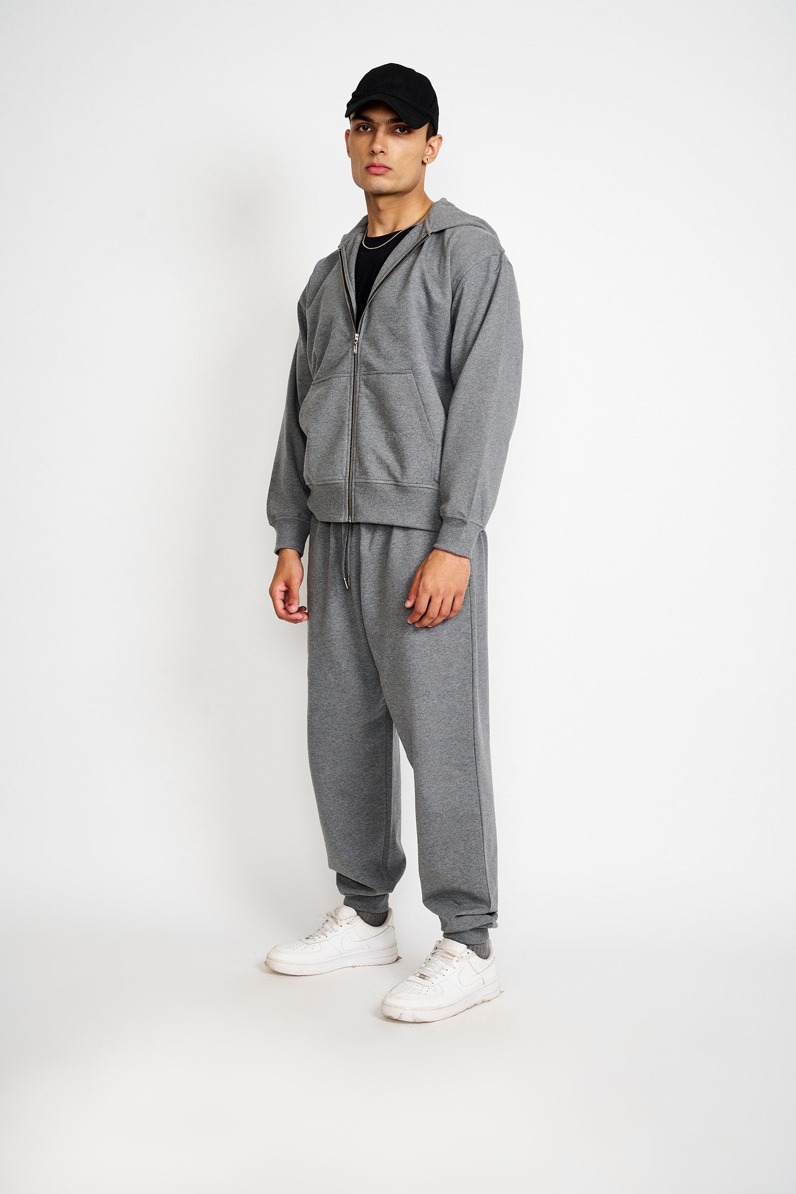 Dark Grey Melange Zipper - BonkersCorner