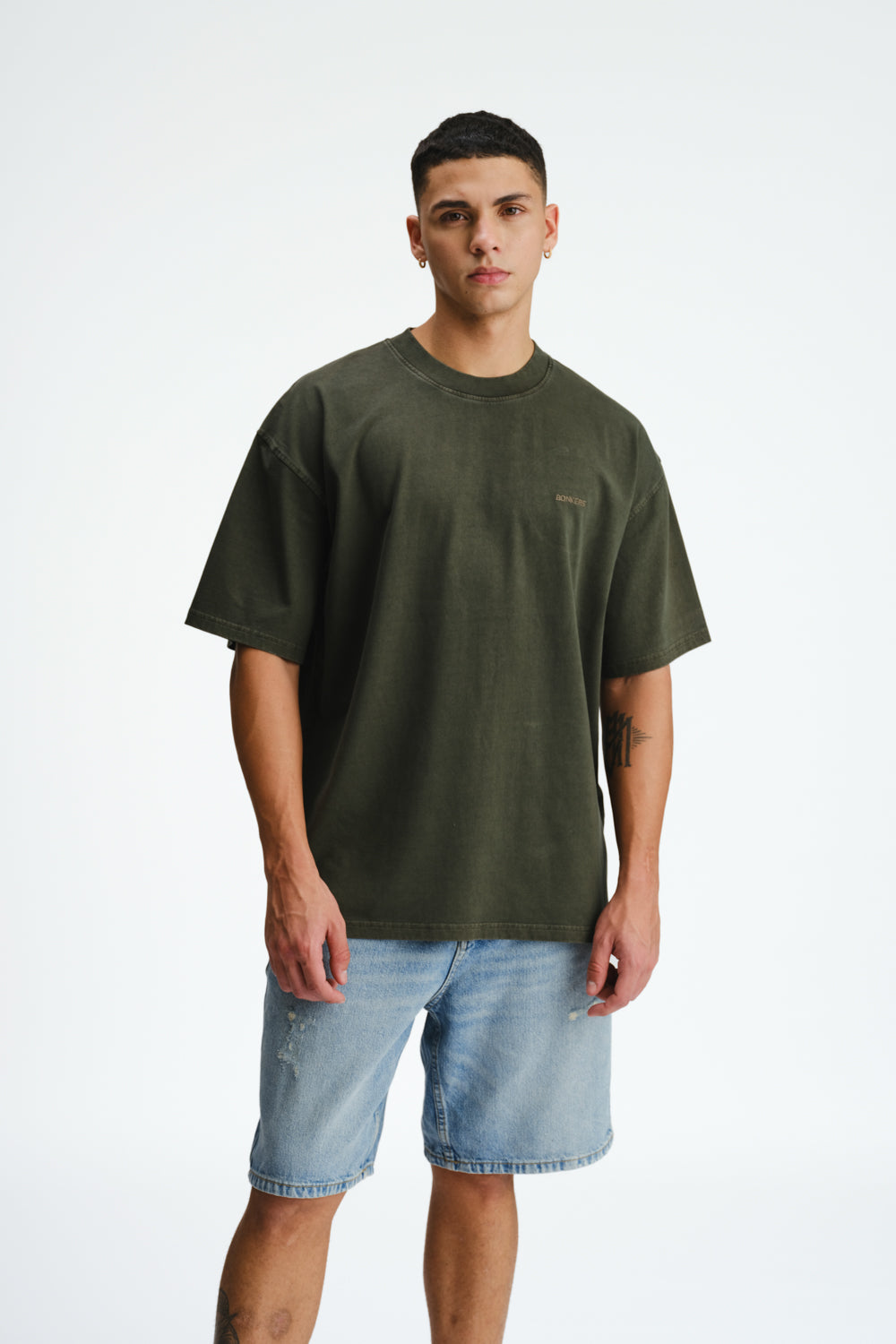 Dark Olive Signature Heavyweight Faded T-shirt - BonkersCorner