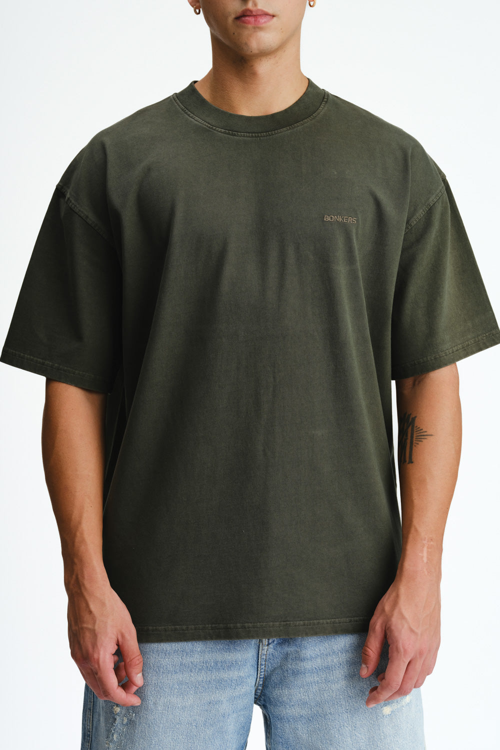 Dark Olive Signature Heavyweight Faded T-shirt - BonkersCorner