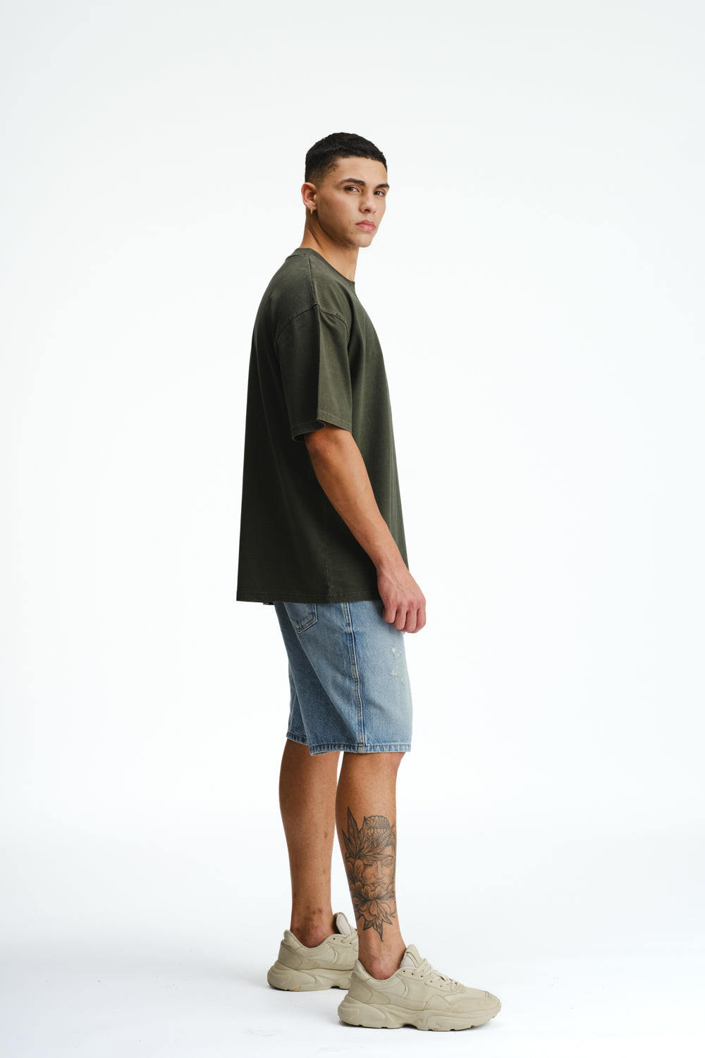 Dark Olive Signature Heavyweight Faded T-shirt - BonkersCorner