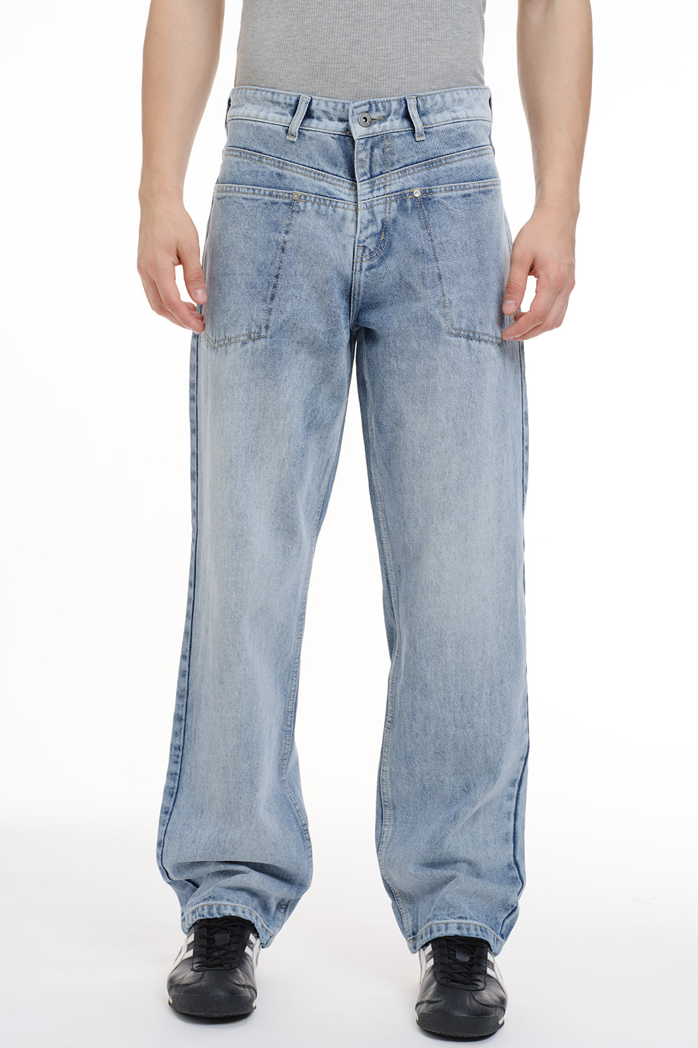 Chalk Wash Indigo Straight Fit Jeans