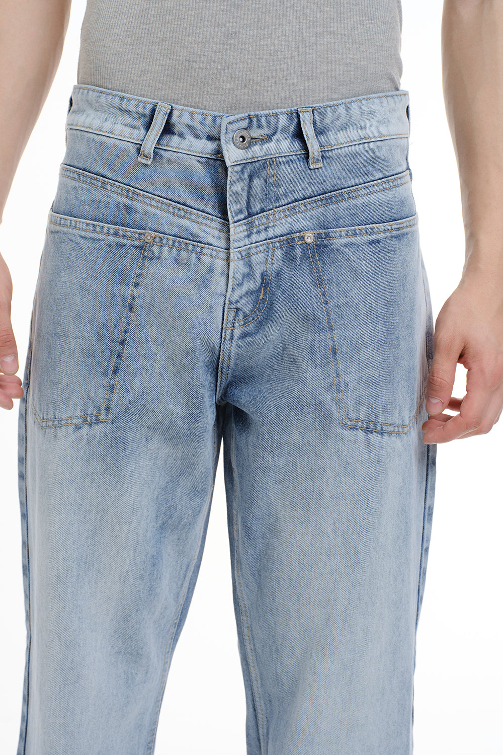 Chalk Wash Indigo Straight Fit Jeans